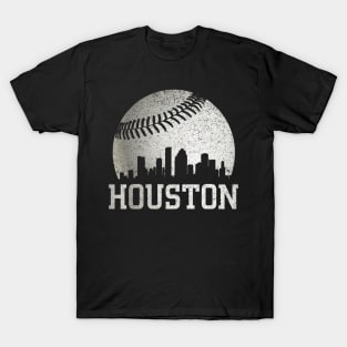 Vintage Houston Texas Skyline Baseball T-Shirt